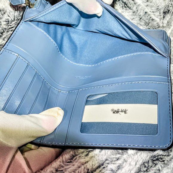 EUC - COACH SKINNY WALLET IN BLUEBELL REFINED CALF LEATHER (F58586) - Picture 6 of 6